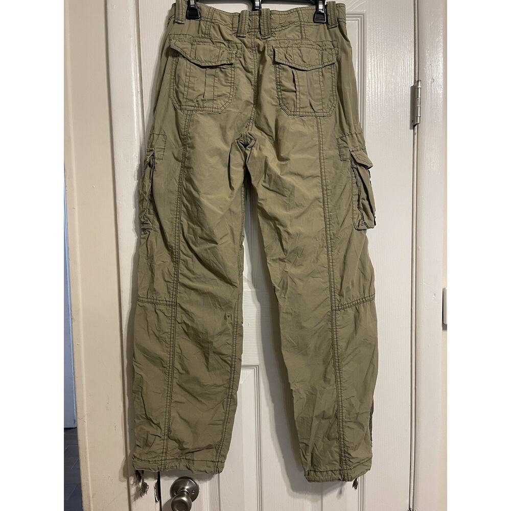Vtg Y2K Gap Cotton Tan Cargo Baggy Pockets Zip Skater Paratrooper Pants 8 - Picture 6 of 7